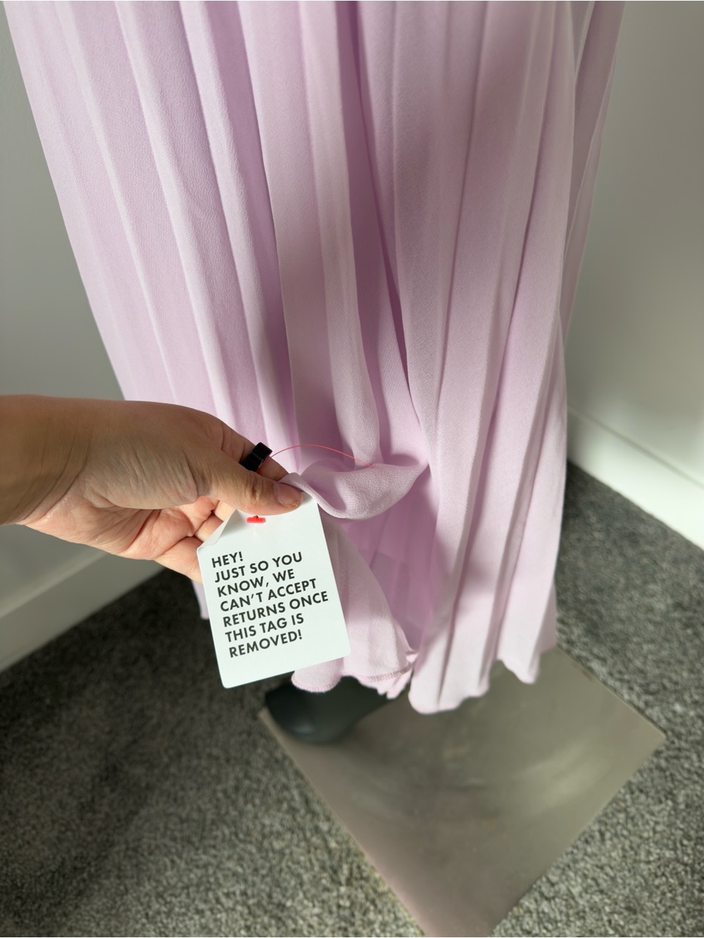 264. ASOS Ruched Bodice Lavender Midi Dress with Pleated Skirt - Picture 5 of 7
